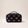 Honey Bee Charcoal Velvet Open Flat Makeup Bag