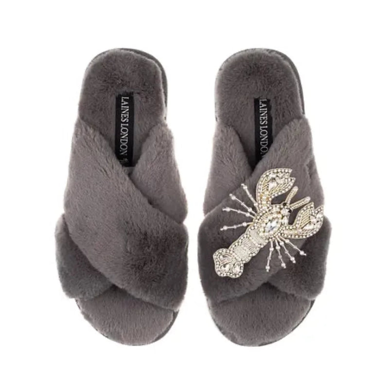 Silver Lobster Grey Slippers
