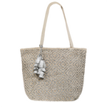 Mykonos Silver Tote Bag