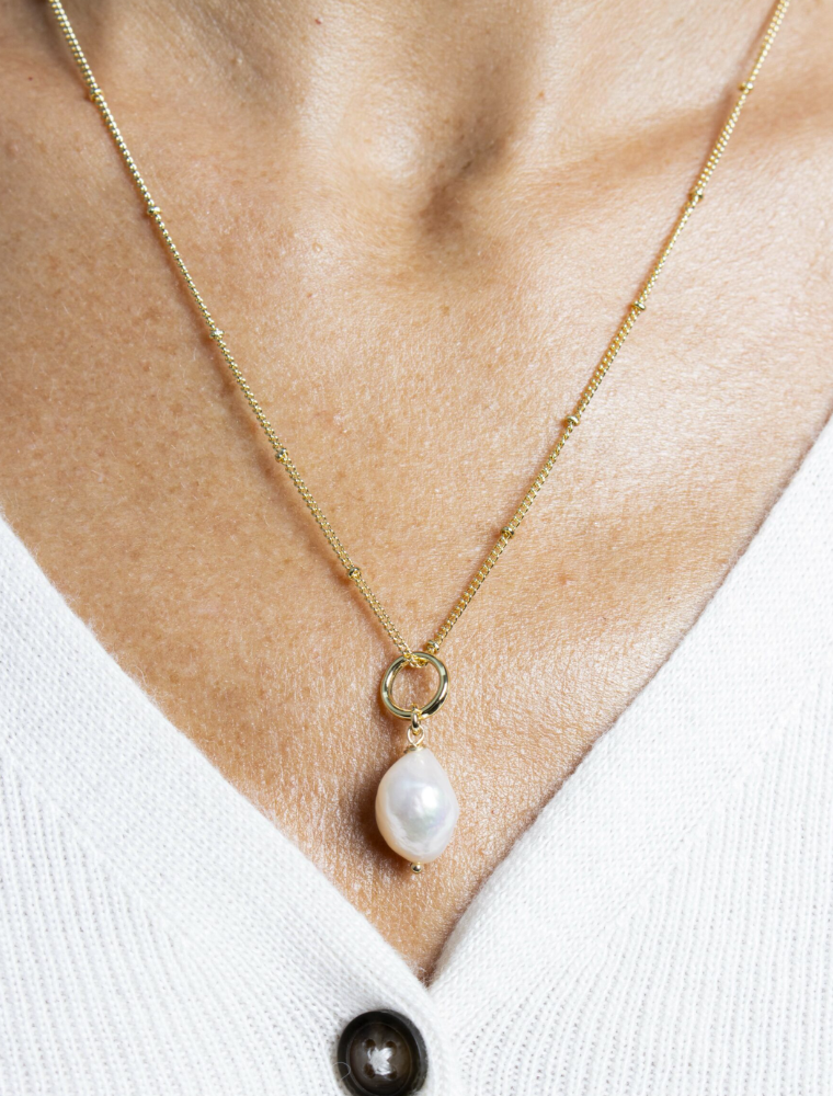 Freshwater Pearl Necklace (Gold Plated)