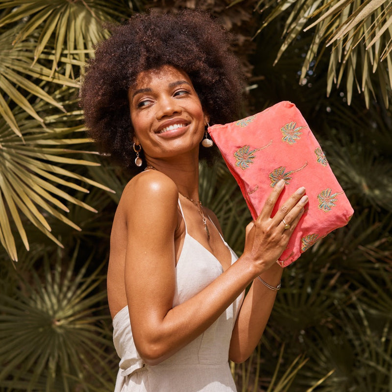 Palm Everyday Coral Pouch