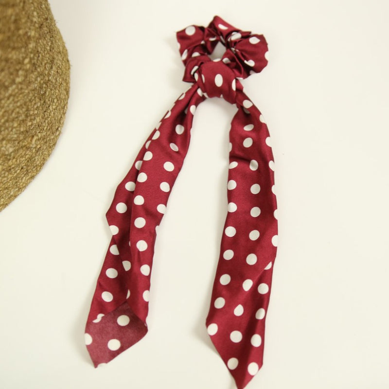 Burgundy Spot Scrunchy