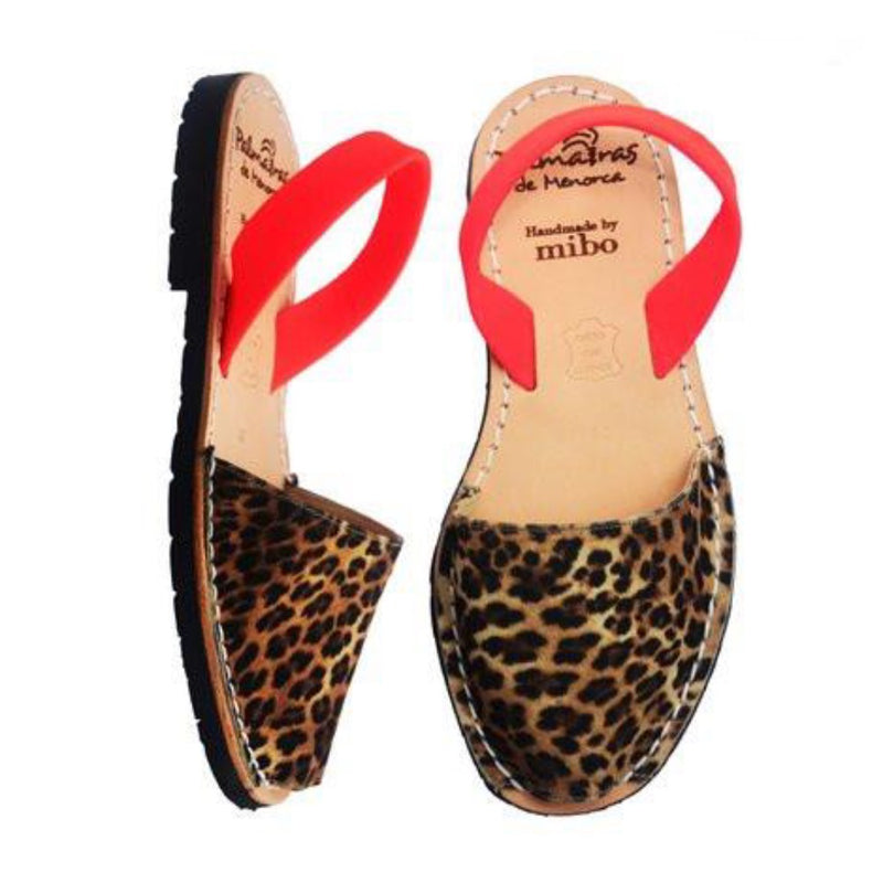 Leopard Print & Coral Neon Strap Sandal 40 (UK7)