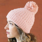 Soft Knit Pink Bobble Hat