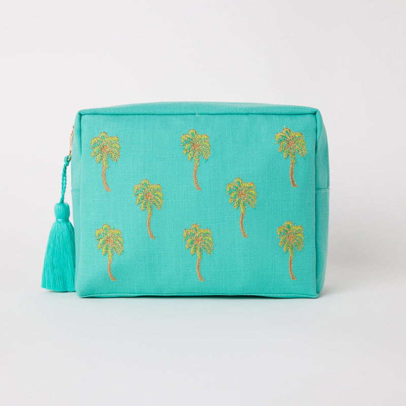 Palm Turquoise Wash Bag